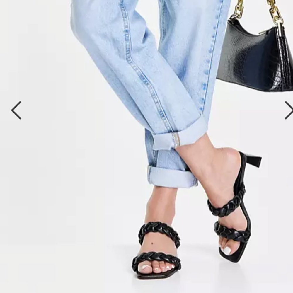 NW Topshop Dream Plait Mule in Black Sz 8.5